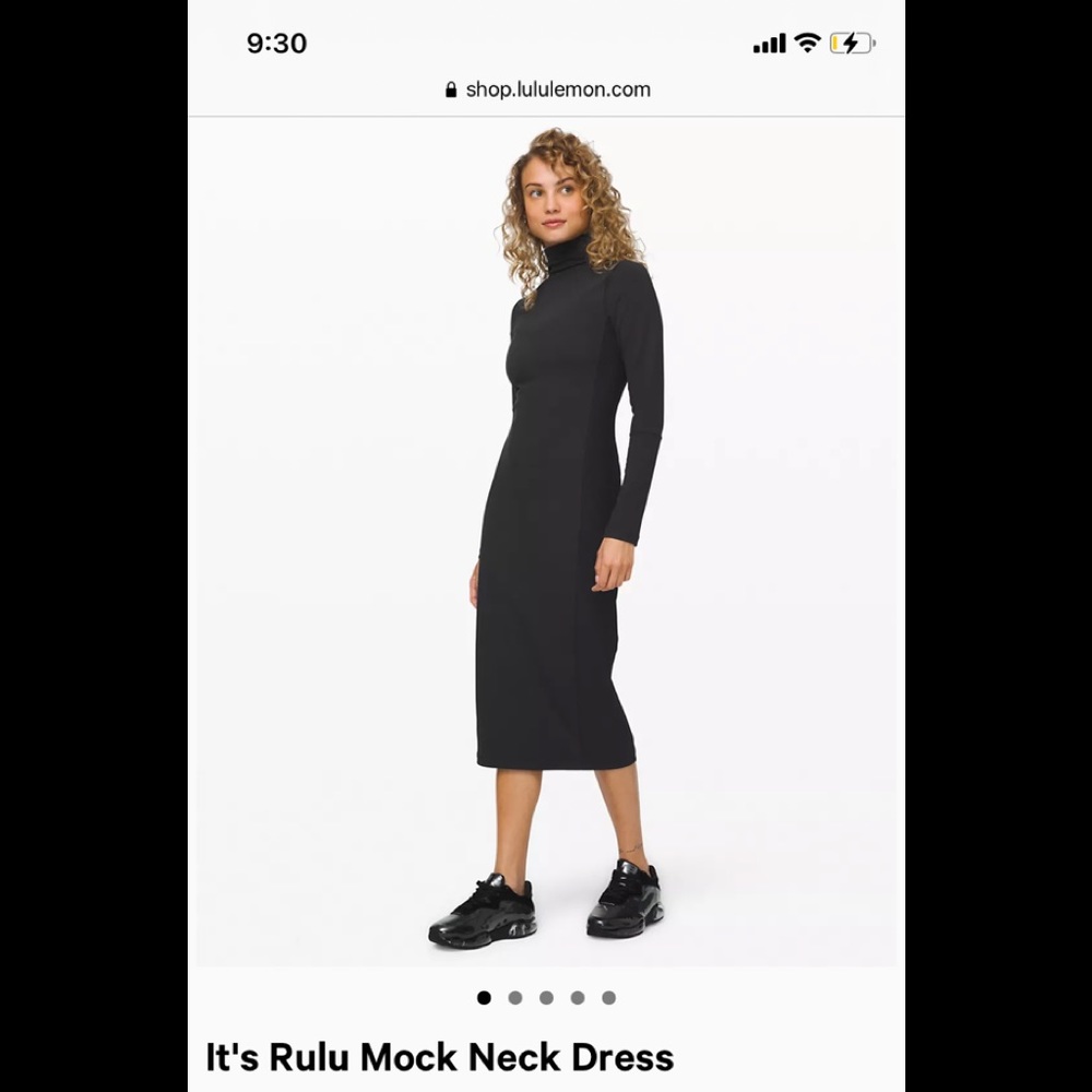NWT lululemon black it’s rulu mock neck dress sz 4